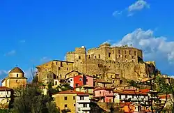 Skyline of Limatola and its castle