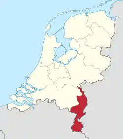 Location of Limburg in the Netherlands