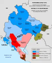 Linguistic structure of Montenegro by municipalities 2011