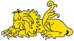 A heraldic lion 'dormant'