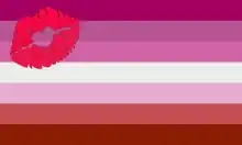 Illustration of Lipstick lesbian flag created in 2010