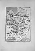 1918 ethnographic map of Balts by the Leibniz Institute for East and Southeast European Studies with Lithuania proper and Lithuanian Ruthenia