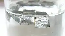 Image: Lithium metal stored under paraffin