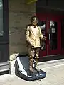 Living statue of D. B. Cooper in Portland, Oregon, U.S.