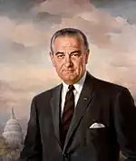 Official Presidential portrait of Lyndon Baines Johnson, 1968.