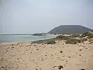 Lobos Island's Playa de la Concha, looking to Punta Saladero