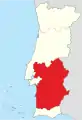 Location of the Alentejo Region in Portugal