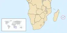 Map showing the location of Réunion