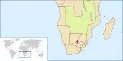 Location of Goshen in Southern Africa (1882–1883)