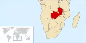 Location of Zambia