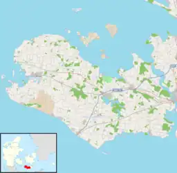 Location of Nakskov Fjord on the western coast of Lolland.