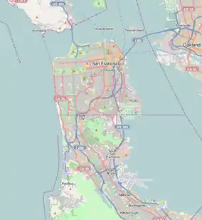 Map showing the location of Fort Point National Historic Site