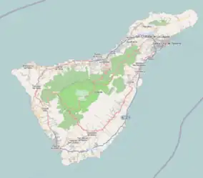 Map showing the location of Teide National Park