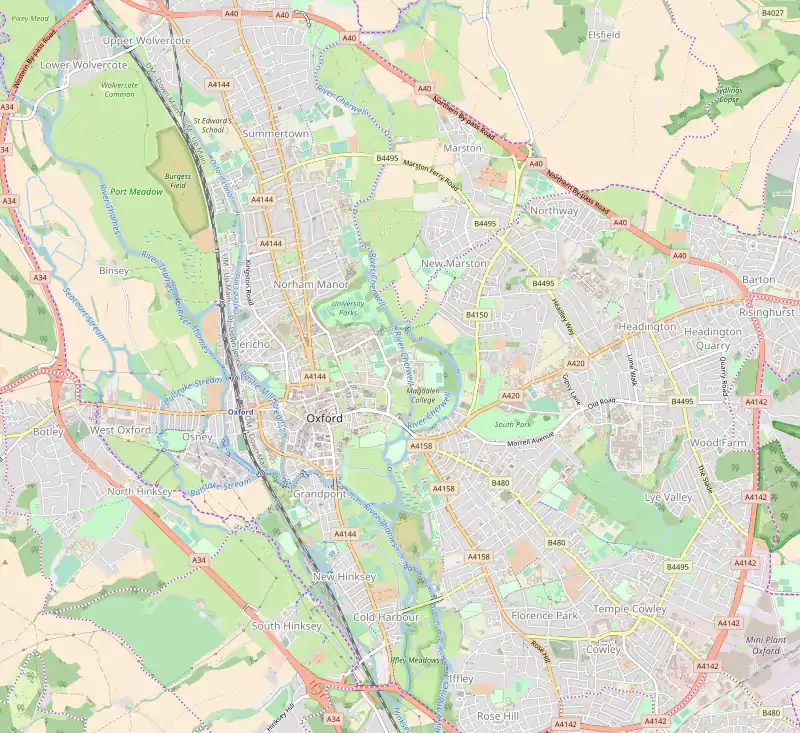 Wolvercote is located in Oxford