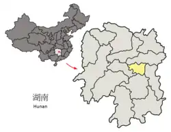 Location of Xiangtan Prefecture within Hunan Province.