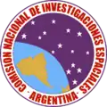 Logo de la Comisión Nacional de Investigaciones Espaciales.