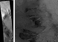 Lohse Crater Gullies on Central Peak. Image located in Argyre quadrangle.  Having gullies on a central peak runs counter to the idea that they were formed by an aquifer, as was first suggested.