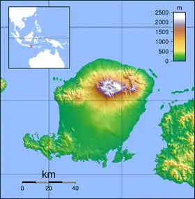 Mount Rinjani is located in Lombok