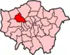 Location of the London Borough of Brent in Greater London