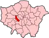 Location of the London Borough of Hammersmith in Greater London