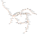 The orbital lines of the London Overground network (as of 9 December 2012)