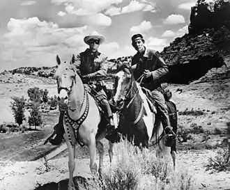  Clayton Moore as the Lone Ranger and Jay Silverheels as Tonto