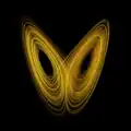 A solution in the Lorenz attractor plotted at high resolution in the xz plane.