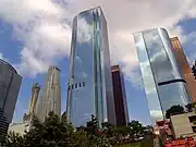 California Plaza towers with the US Bank Tower in the background