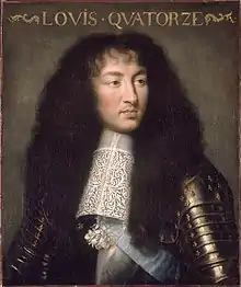 painting of Louis XIV, circa 1661 (reigned 1643 to 1715)