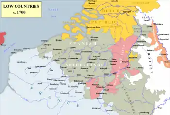 Spanish Netherlands (grey) in 1700