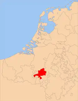 The county of Namur within the Low Countries in 1350