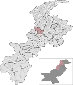 Lower Dir District (red) in Khyber Pakhtunkhwa