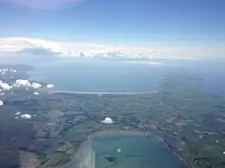 View over the isthmus joining the Rhins to the mainland