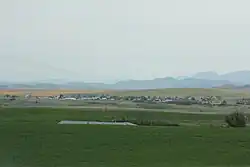 Panorama of Lundbreck from Alberta Highway 22