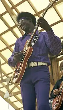 Luther Allison at the 1970 Ann Arbor Blues Festival. Photo by Jeff Titon.