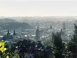 View from the Lion Mountain to the historic center of Lviv