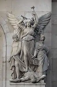 Lyrical Drama façade sculpture by Jean-Joseph Perraud