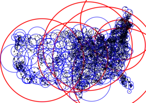 M-trees are similar to the R-tree, but use nested spherical pages.Splitting these pages is, however, much more complicated and pages usually overlap much more.