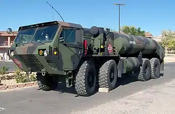 HEMTT M978A2 9,500-liter (2,500 U.S. gal) capacity fuel tanker with standard unarmored cab