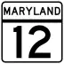 Maryland Route 12 marker