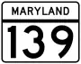 Maryland Route 139 marker