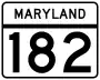 Maryland Route 182 marker