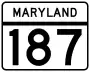 Maryland Route 187 marker