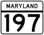 Maryland Route 197 marker