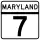 Maryland Route 7 marker