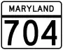 Maryland Route 704 marker