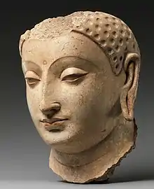 Head of Buddha, from Hadda, Afghanistan, c. 5th–6th century. Metropolitan Museum of Art.