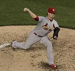 Shelby Miller pitching for the Cardinals in 2013