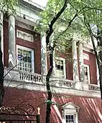 The colonnade at 69 East 93rd Street, overlooking the courtyard.