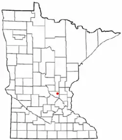 Location of the city of Zimmermanwithin Sherburne County, Minnesota